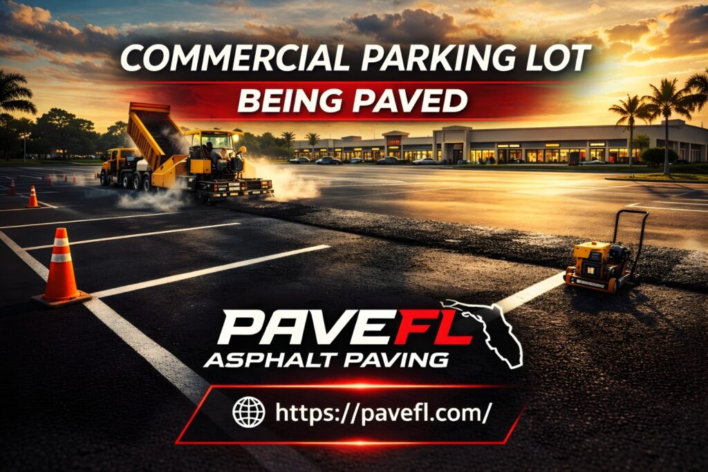 Commercial paving in Miami creating durable parking lots for businesses in South Florida.